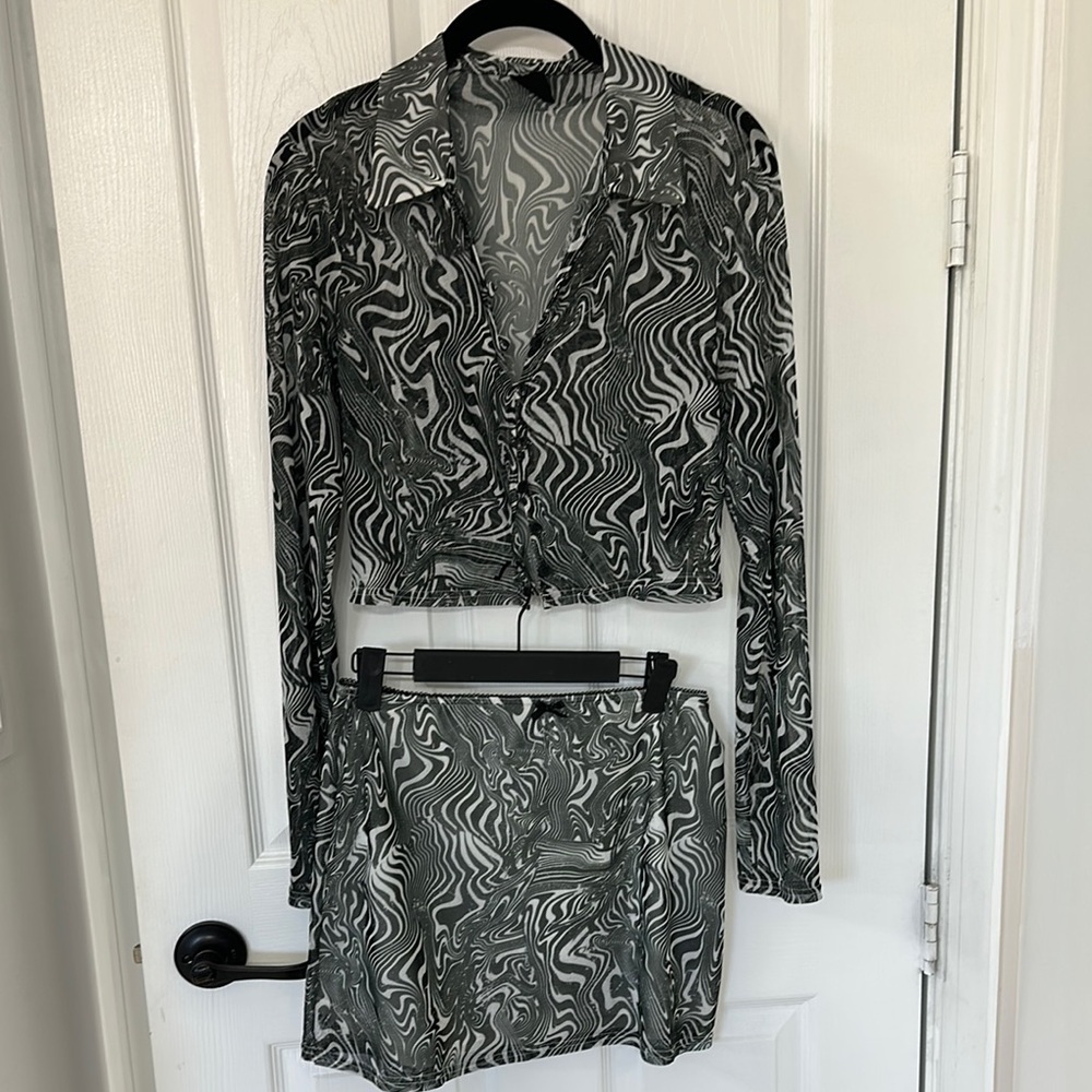 Urban Outfitters Monochrome Swirl Two-Piece Set